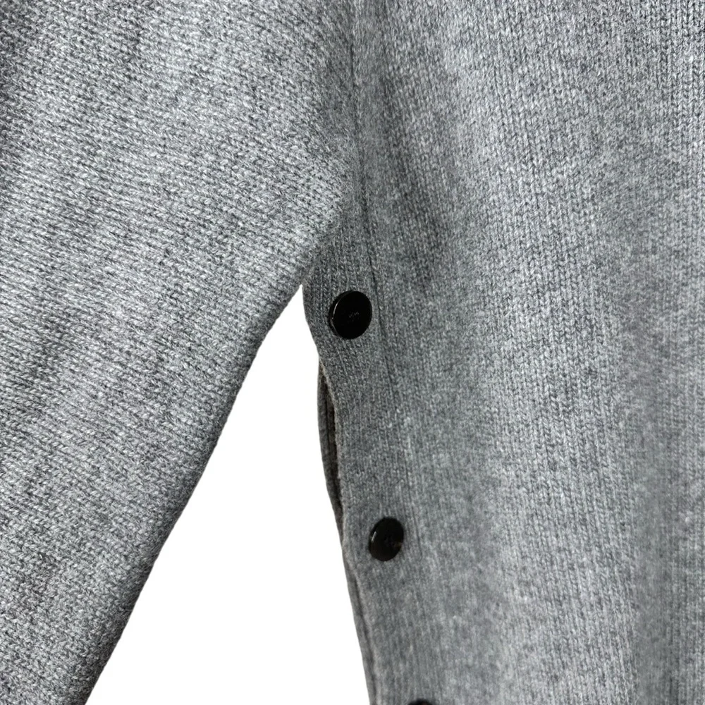 Theory New Button Tunic Sweater Gray Wool Cashmere Small